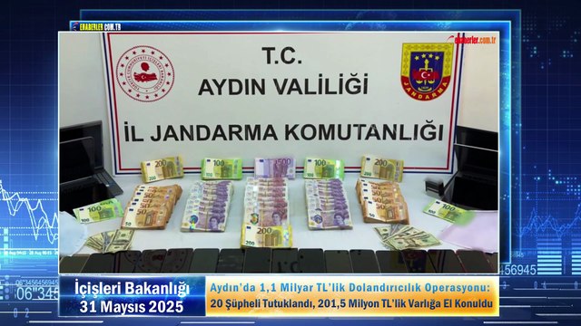 Aydın’da 1,1 Milyar TL’lik Dolandırıcılık Operasyonu: 20 Şüpheli Tutuklandı, 201,5 Milyon TL’lik Varlığa El Konuldu