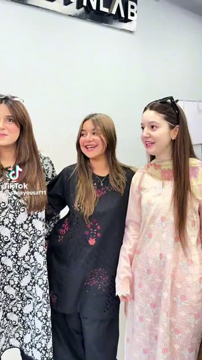 Sana Yousaf at Haval Car showroom with friends
