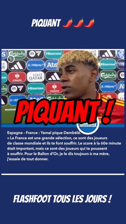 🚨 PIQUANT ! Yamal tacle Dembélé au sujet du ballon d’or. Le jeune espagnol n’a pas peur des mots…