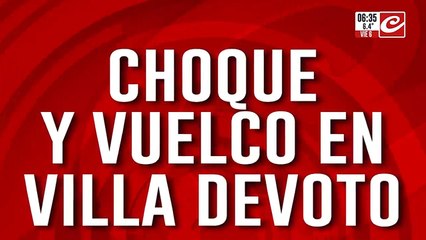 Tremendo choque y vuelco en Villa Devoto: hay al menos dos heridos
