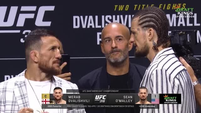 UFC 316 - Les images du face-off entre Dvalishvili et O’Malley