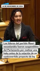 Los líderes del partido Maorí neozelandés suspendidos tras hacer una haka en el Parlamento