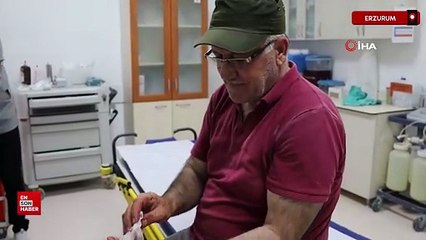 Erzurum’da üzerine kurbanlık düşen adamın ayağı kırıldı
