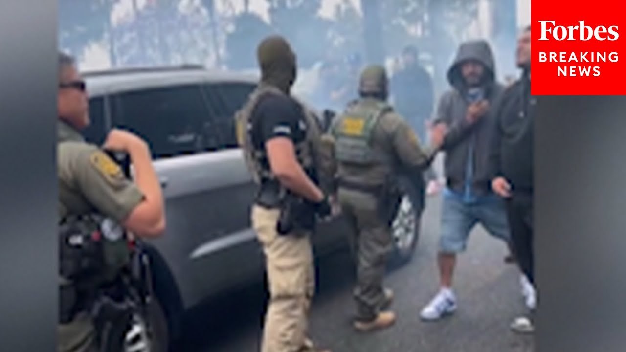 Anti-ICE Immigration Raid Protesters And Law Enforcement Clash On The Streets Of Los Angeles