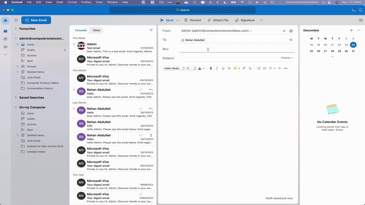 How to SEND a BCC Email On The New Microsoft Outlook Using a Mac Computer - Basic Tutorial | New