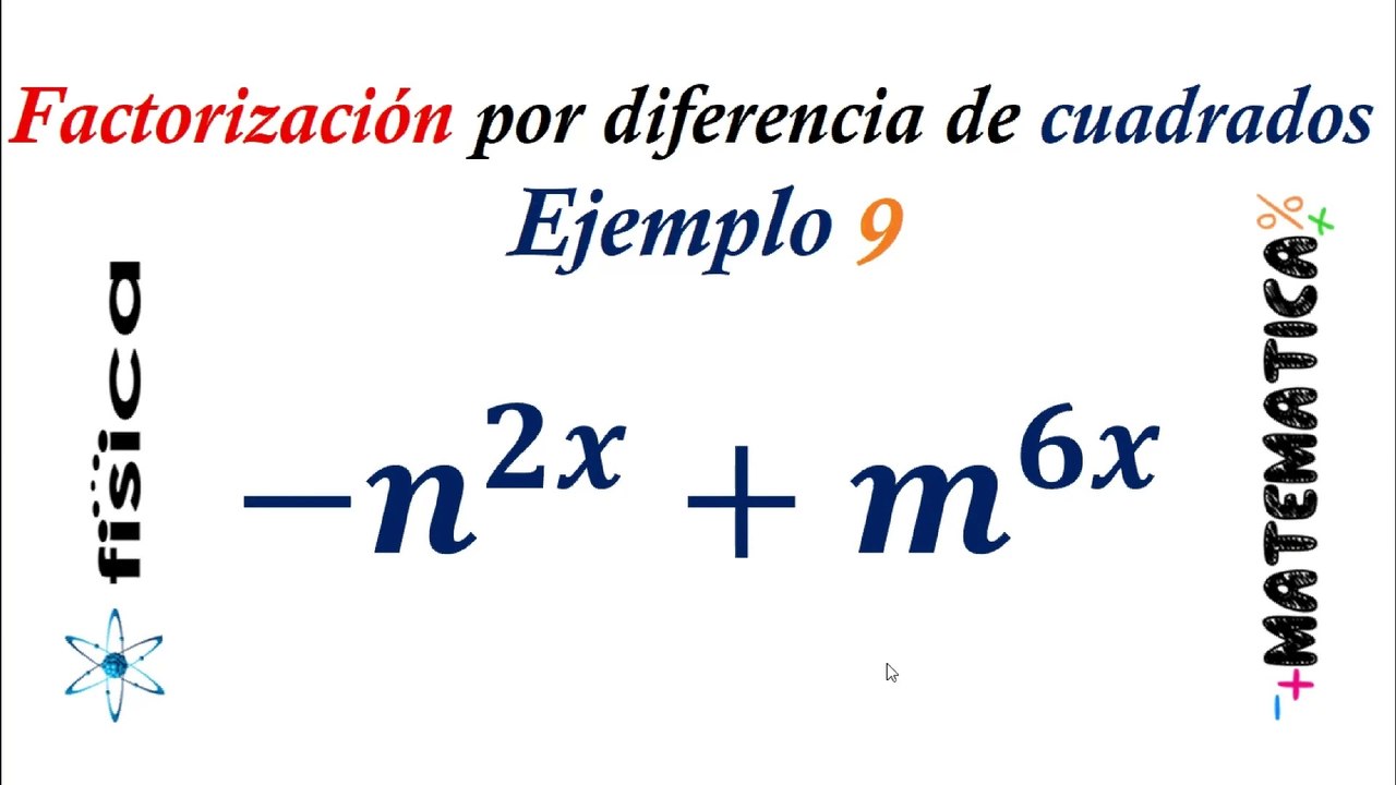 Factorización por diferencia de cuadrados - Ejemplo 9