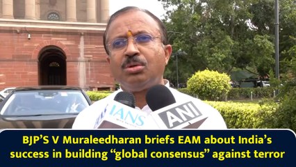 BJP’S V Muraleedharan briefs EAM about India’s success in building “global consensus” against terror