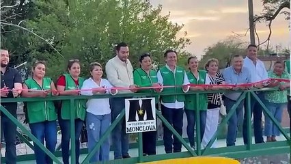 Entrega Carlos Villarreal 3 puentes en colonias de Monclova