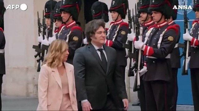 Italia-Argentina, Meloni riceve il presidente Milei a Palazzo Chigi
