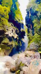 A beautiful natural waterfall.