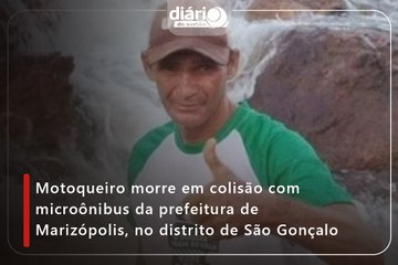 Motoqueiro morre em colisão com microônibus da prefeitura de Marizópolis, no distrito de São Gonçalo