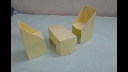 How to Make a Dinette Set Origami | Mini Paper Table and Chairs Craft