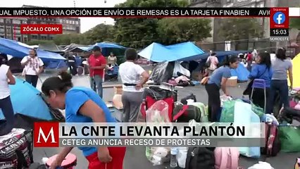 Integrantes de la CNTE retiran plantón del Zócalo Capitalino