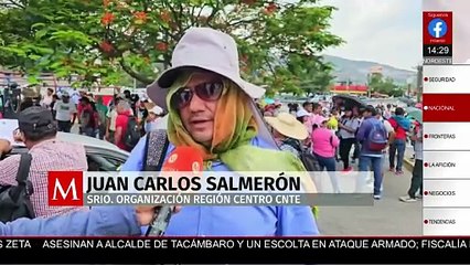 Maestros de la CETEG marchan en Chilpancingo y se plantan en Palacio de Gobierno