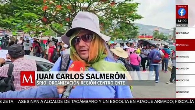 Maestros de la CETEG marchan en Chilpancingo y se plantan en Palacio de Gobierno