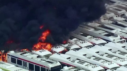 Large fire breaks out at a Philadelphia bus depot