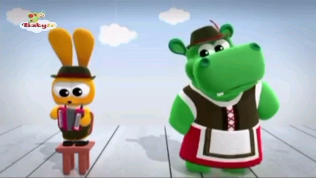Lapin et Hippopotame Dansant Chantant l'harmonica de Jouant sur BabyTV
