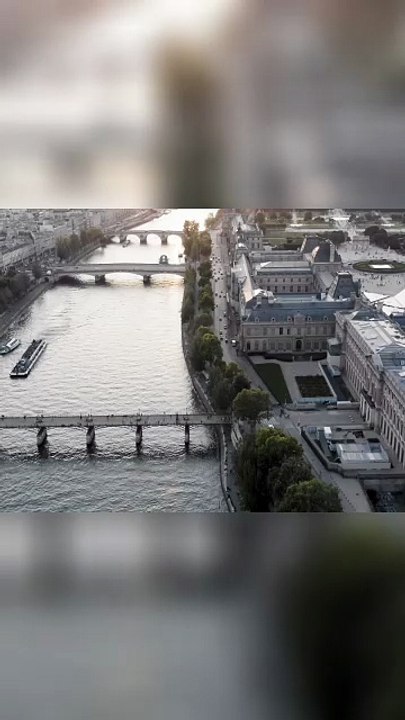 Paris from Above- Louvre, Seine, and Bridges - A Drone's Eye View