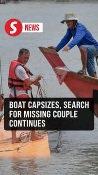 Search continues for missing couple after boat capsizes