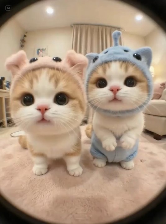 Cute Cat Jumping on Di