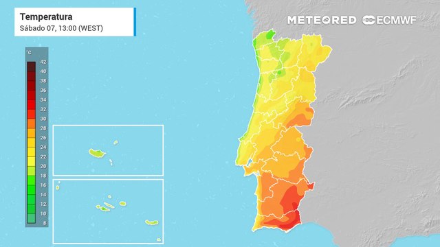 Fim de semana com temperaturas elevadas, intensificando-se no domingo. Aviso amarelo para Faro com temperaturas elevadas persistentes