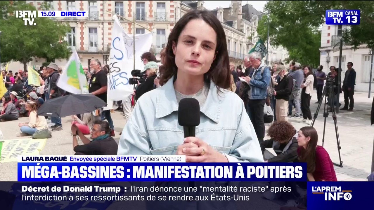 Une manifestation, limitée par la préfecture, est en cours à Poitiers contre l'installation de méga-bassines