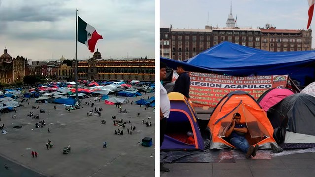 CDMX: Maestros de la CNTE recogen campamento del Zócalo capitalino