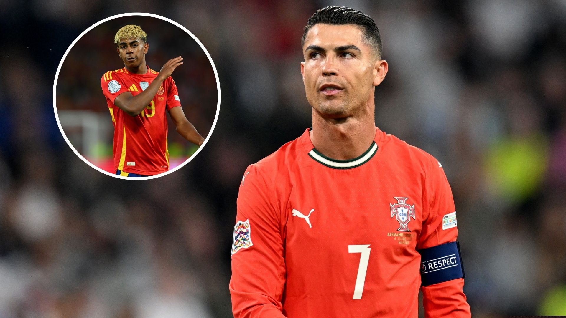 La cara de Cristiano Ronaldo cuando un periodista lo compara con Lamine Yamal