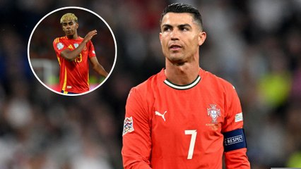 La cara de Cristiano Ronaldo cuando un periodista lo compara con Lamine Yamal