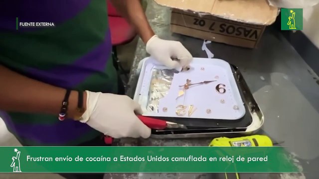 Frustran envío de cocaína a Estados Unidos camuflada en reloj de pared