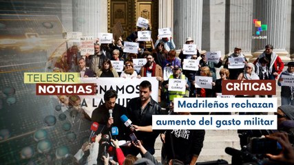 Ciudadanos en Madrid se manifiesta contra el rearme y la militarización