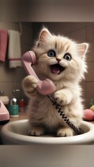"Cat on the Phone Dropping a Hit: Baby Shark Remix 🦈🐱"