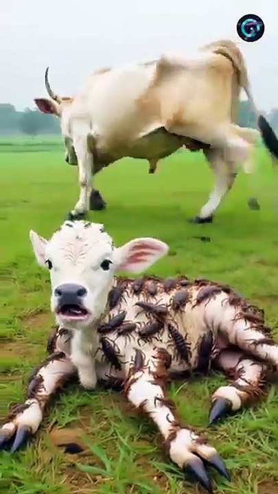 baby_calf_covered_in_huge_scorpions_saved_by_rescue_team_#humanity_#animals_#cow_#cowvideos_#funny(360p)