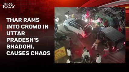 Video: Thar driver rams vehicle into crowd after dispute, sparking chaos