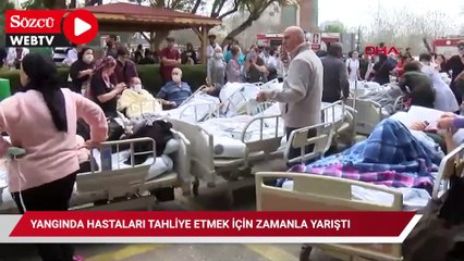 Yangında hastaları tahliye etmek için zamanla yarıştı