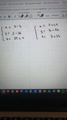 Systèmes d'équations paramétriques et point d'intersection.#droite #geometrie #bac