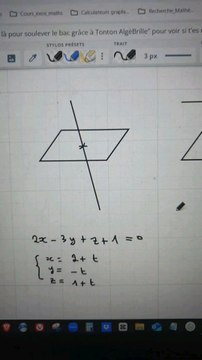 Position relative d'une droite et d'un plan et comment déterminer l'intersection entre les deux.#droite #plan #equation #geometrie #terminale #spemaths #bac
