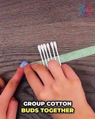 Colorful cotton buds rainbow art project! 🌈🖌️