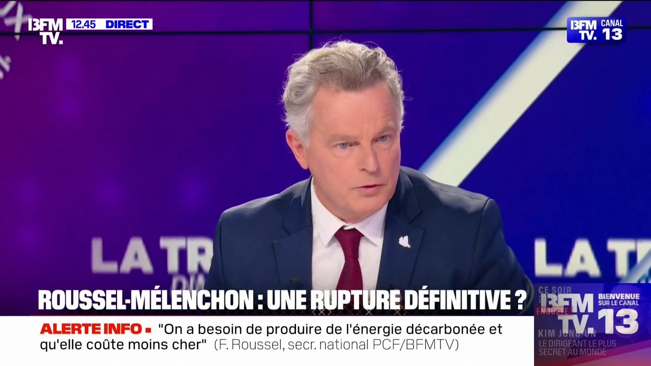 "Ça fait très longtemps qu'on ne se parle plus, le divorce a été prononcé", déclare Fabien Roussel (PCF) au sujet de Jean-Luc Mélenchon (LFI)