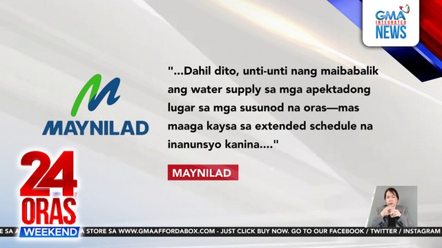 Pag-aayos ng Maynilad sa napinsalang pipeline sa Tondo, Maynila, tapos na | 24 Oras Weekend