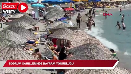 Bodrum sahillerinde bayram yoğunluğu