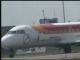 Take off CRJ200 Iberia at the airport of Rennes