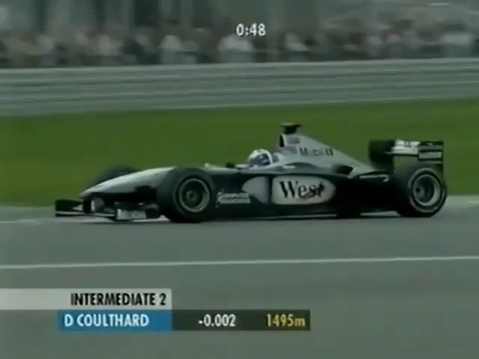 F1 – David Coulthard (McLaren Mercedes V10) lap in qualifying – USA 2000