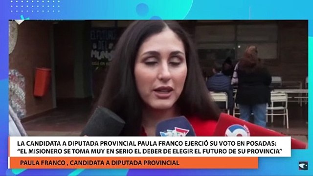 La candidata a diputada provincial Paula Franco ejerció su voto en Posadas El misionero se toma muy en serio el deber de elegir el futuro de su provincia