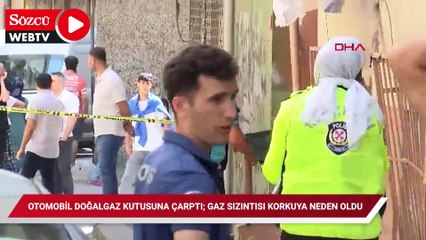 Zeytinburnu'nda otomobil doğalgaz kutusuna çarptı; gaz sızıntısı korkuya neden oldu