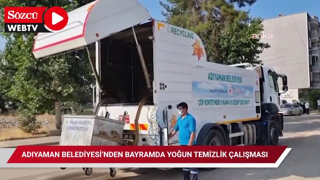 Adıyaman Belediyesi’nden bayramda yoğun temizlik çalışması