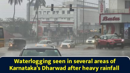 Waterlogging seen in several areas of Karnataka’s Dharwad after heavy rainfall
