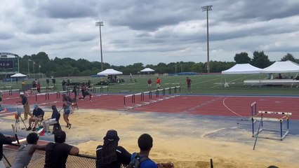 Man Trips Over Hurdles Just Before Finish Line