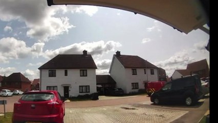 Loud bang caught on doorbell camera