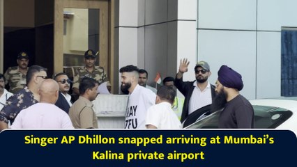 Singer AP Dhillon snapped arriving at Mumbai’s Kalina private airport